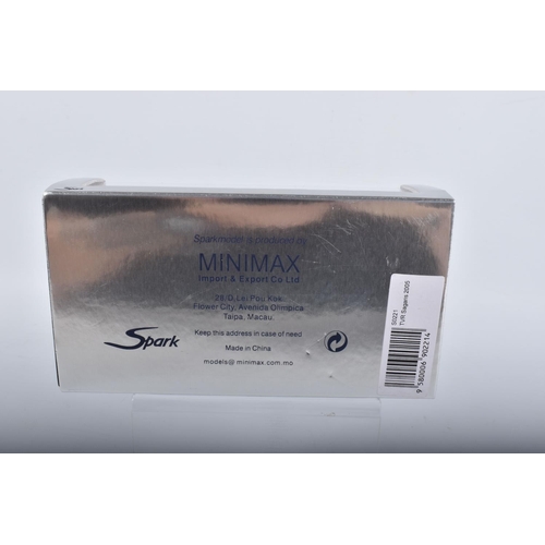 82 - FIVE BOXED SPARK MODELS MINIMAX VEHICLES, to include a TVR Sagaris 2005, numbered S0221, metallic br... 