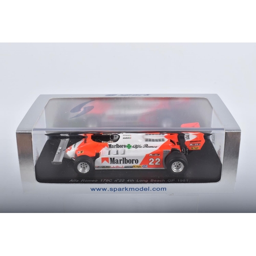 82 - FIVE BOXED SPARK MODELS MINIMAX VEHICLES, to include a TVR Sagaris 2005, numbered S0221, metallic br... 