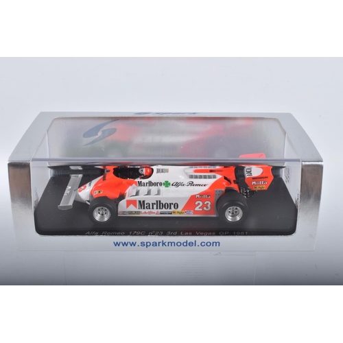 83 - FIVE BOXED SPARK MODELS MINIMAX VEHICLES, to include a Bruno Giacomelli Alfa Romeo 179C no23 3rd Las... 