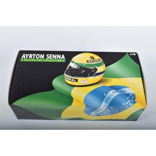 86 - TWO BOXED MINICHAMPS PAULS MODEL ART AYRTON SENNA 1:18 SCALE MODELS, the first Lotus Renault 97T 198... 