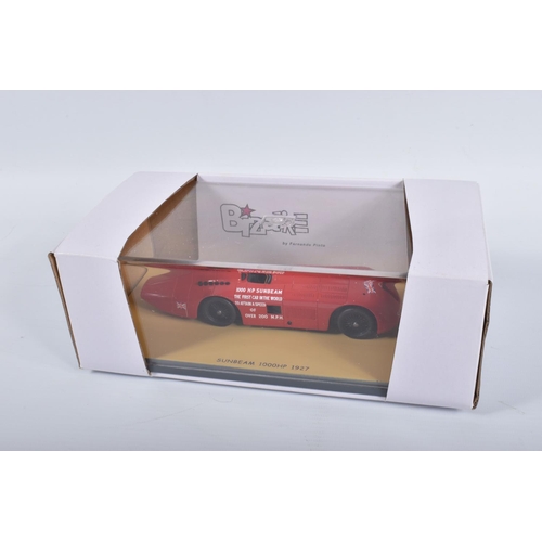 92 - A BOXED BIZARRE BZ411 SUNBEAM 1000HP 1927 1:43 SCALE MODEL, in red, appears in new condition inside ... 