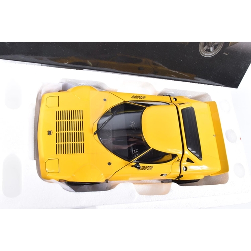 107 - A BOXED KYOSHO LANCIA STRATOS HF WIDE WHEEL 1:18 SCALE MODEL VEHICLE, numbered 08137Y, in yellow sig... 