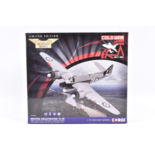 116 - TWO BOXED LIMITED EDITION CORGI AVIATION ARHCHIVE MODEL DIECAST AIRCRAFTS, the first is a Cold War 1... 