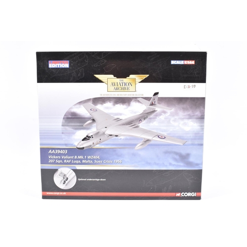 116 - TWO BOXED LIMITED EDITION CORGI AVIATION ARHCHIVE MODEL DIECAST AIRCRAFTS, the first is a Cold War 1... 