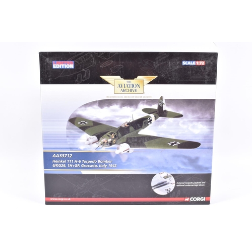 117 - TWO BOXED LIMITED EDITION CORGI AVIATION ARCHIVE MODEL DIECAST AIRCRAFTs 1:72 SCALE, the first is a ... 