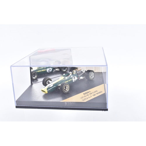 120 - FIVE MINIATURE MODEL CARS IN PLASTIC DISPLAY CASES  to include four Minichamp 1:43 Scale cars, a Ral... 