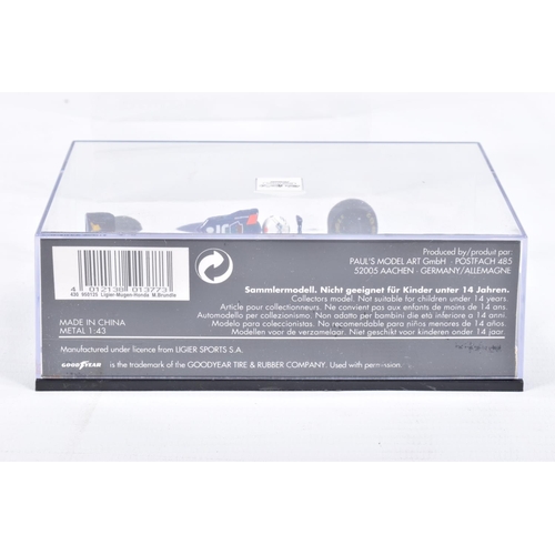 120 - FIVE MINIATURE MODEL CARS IN PLASTIC DISPLAY CASES  to include four Minichamp 1:43 Scale cars, a Ral... 