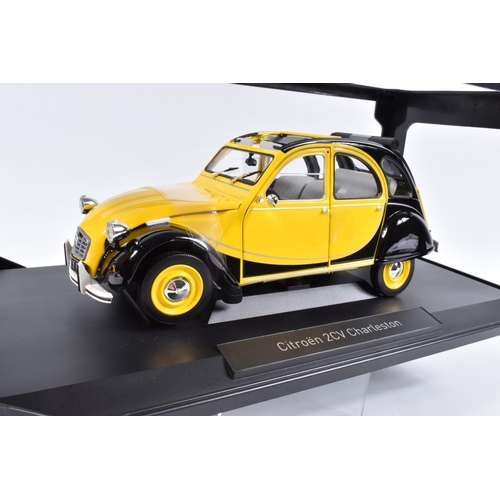 131 - TWO BOXED NOREV COLLECTORS MODEL DIECAST VEHICLES 1:18 SCALE, the first is a Fiat 500 Gardiniera 196... 