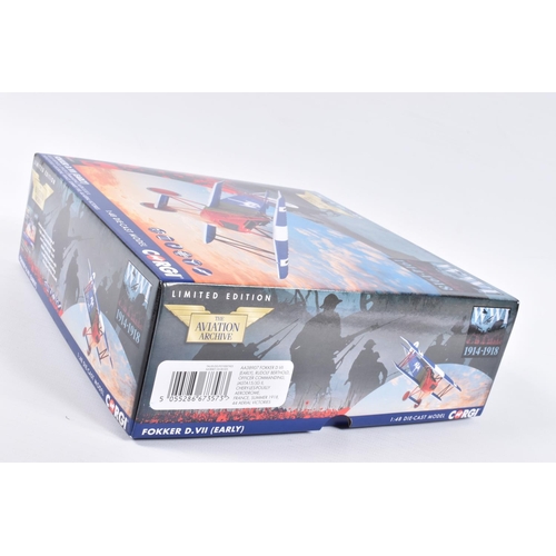 132 - THREE BOXED LIMITED EDITION CORGI AVIATION ARCHIVE WWI 1914-1918 1:48 SCALE DIECAST MODEL AIRCRAFTS,... 