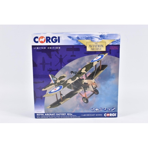 133 - THREE BOXED LIMITED EDITION CORGI AVIATION ARCHIVE DIECAST MODEL AIRCRAFTS, the first is a Curtiss T... 