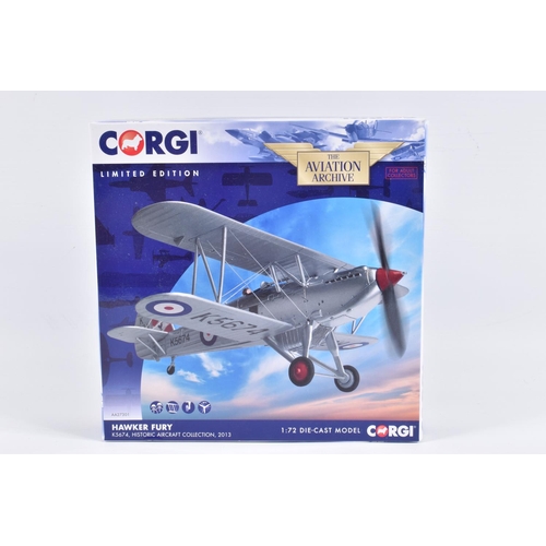 133 - THREE BOXED LIMITED EDITION CORGI AVIATION ARCHIVE DIECAST MODEL AIRCRAFTS, the first is a Curtiss T... 