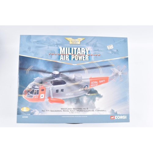 134 - THREE BOXED LIMITED EDITION CORGI AVIATION ARCHIVE  MILITARY AIR POWER THUNDER IN THE SKIES 1:72 SCA... 