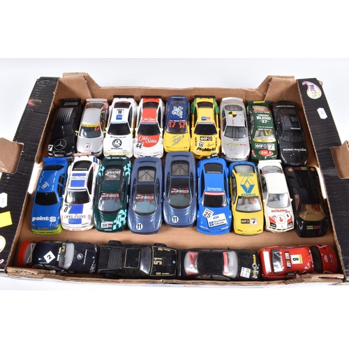 139 - A QUANTITY OF UNBOXED SCALEXTRIC TOURING, RALLY, SPORTS RACING AND ROAD CARS, 1980's and later, some... 