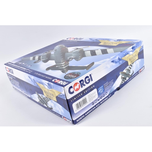 141 - TWO BOXED LIMITED EDITION 1:72 SCALE CORGI AVIATION ARCHIVE MODEL AIRCRAFTS, the first a Heinkel He1... 