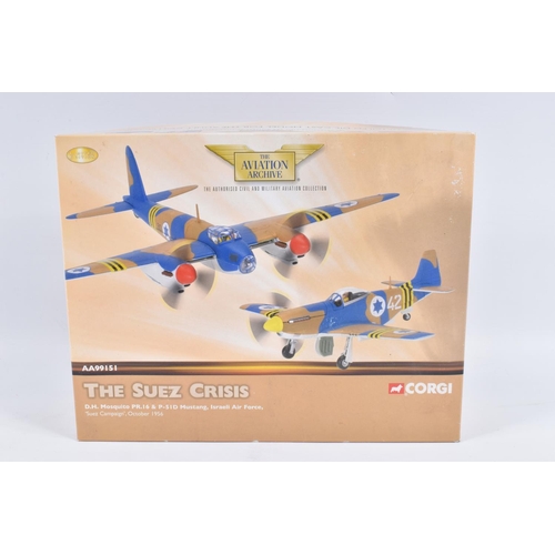 143 - TWO BOXED LIMITED CORGI AVIATION ARCHIVE MODEL AIRCRAFTS, the first a 1:32 scale World War II Fleet ... 