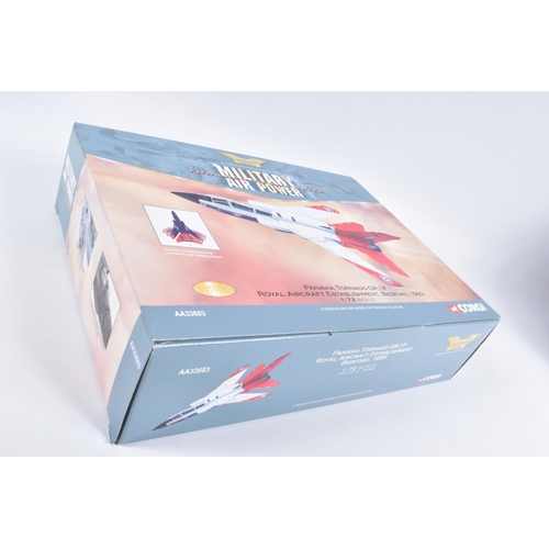 144 - FOUR BOXED LIMITED EDITION CORGI AVIATION ARCHIVE MILITARY AIR POWER THUNDER IN THE SKIES MODEL AIRC... 