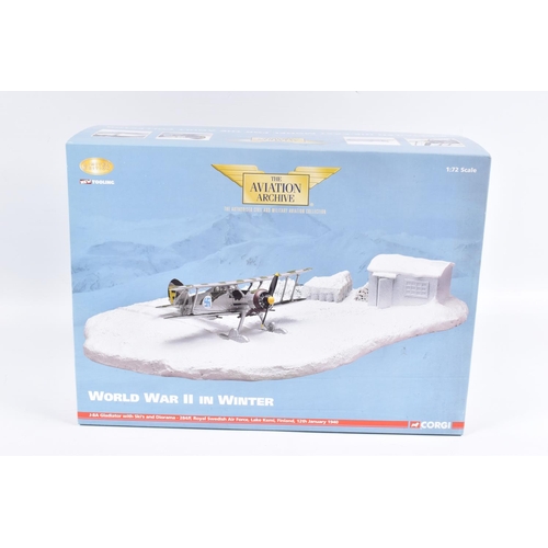 145 - THREE BOXED LIMITED EDITION 1:72 SCALE CORGI AVIATION ARCHIVE WORLD WAR II MODEL AIRCRAFTS, the firs... 