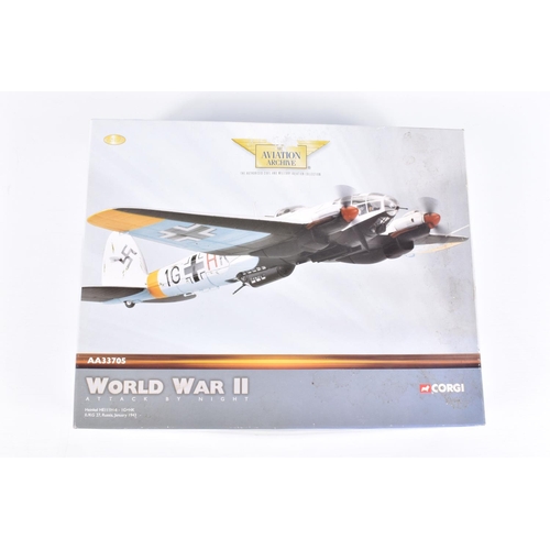 145 - THREE BOXED LIMITED EDITION 1:72 SCALE CORGI AVIATION ARCHIVE WORLD WAR II MODEL AIRCRAFTS, the firs... 