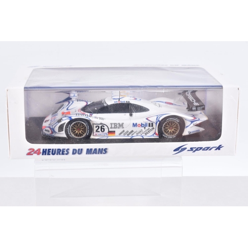 147 - FIVE BOXED LE MANS SPARK MODELS MINIMAX VEHICLES, the first is a Porsche 911 GT1 winner 24H Le Mans ... 