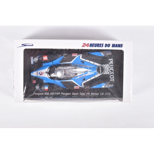 147 - FIVE BOXED LE MANS SPARK MODELS MINIMAX VEHICLES, the first is a Porsche 911 GT1 winner 24H Le Mans ... 