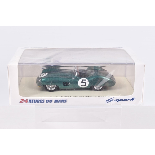 148 - FIVE BOXED LE MANS SPARK MODELS MINIMAX VEHICLES,  the first is a Aston Martin DBR 1 Winner 24H Le M... 