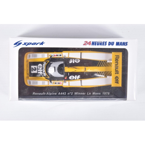 148 - FIVE BOXED LE MANS SPARK MODELS MINIMAX VEHICLES,  the first is a Aston Martin DBR 1 Winner 24H Le M... 