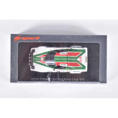 150 - FOUR BOXED SPARK MODELS MINIMAX VEHICLES, the first is a Lancia Delta HF Intergrale EVO Winner Rally... 