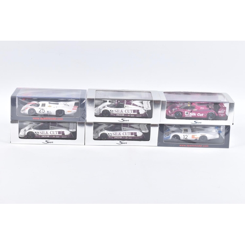 151 - SIX BOXED SPARK MODELS MINIMAX VEHICLES, the first is a Jaguar XJR6 no.52 LM 1986, B. Redman - H. He... 