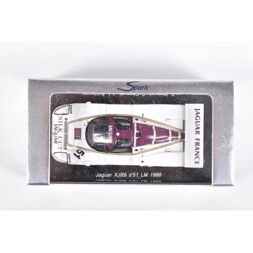 151 - SIX BOXED SPARK MODELS MINIMAX VEHICLES, the first is a Jaguar XJR6 no.52 LM 1986, B. Redman - H. He... 