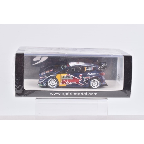 152 - THREE BOXED SPARK MODELS MINIMAX VEHICLES, the first is a Ford Fiesta WRC Winner Rally Monte Carlo 2... 