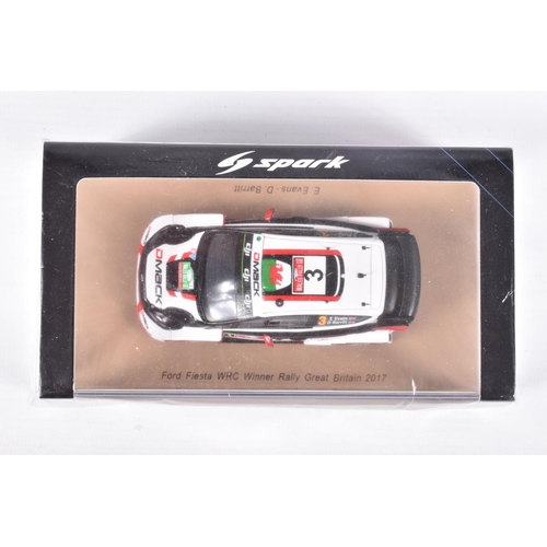 152 - THREE BOXED SPARK MODELS MINIMAX VEHICLES, the first is a Ford Fiesta WRC Winner Rally Monte Carlo 2... 