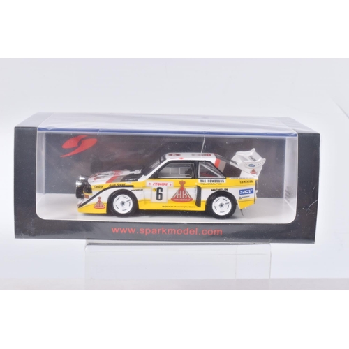 153 - SIX BOXED SPARK MODELS MINIMAX VEHICLES, the first is a Toyota Yaris WRC 2nd Rally Monte Carlo 2018,... 