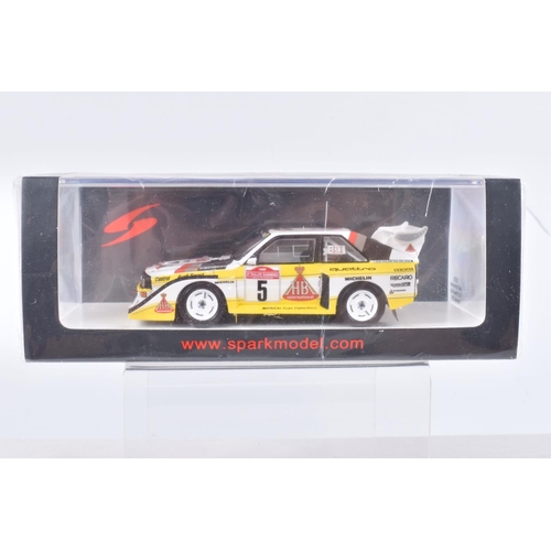 153 - SIX BOXED SPARK MODELS MINIMAX VEHICLES, the first is a Toyota Yaris WRC 2nd Rally Monte Carlo 2018,... 