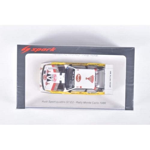 153 - SIX BOXED SPARK MODELS MINIMAX VEHICLES, the first is a Toyota Yaris WRC 2nd Rally Monte Carlo 2018,... 