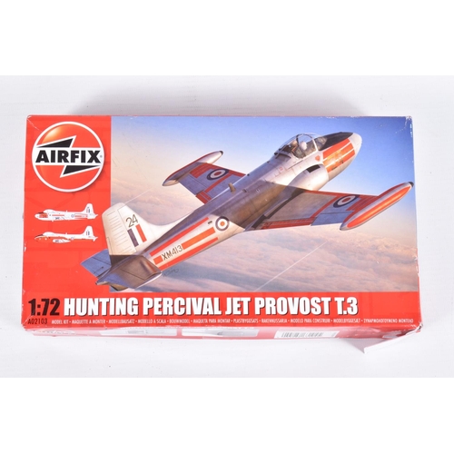 156 - SEVEN AIRFIX UNBUILT BOXED MILITARY AIRCRAFT MODEL KITS,  to include a 1:72 scale Republic F-105F Th... 