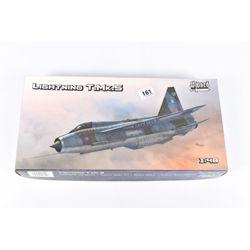 161 - THREE UNBUILT BOXED  MODEL AIRCRAFT KITS , to include a Sword 1:48 scale Lightning .Mk.5, kit no. SW... 