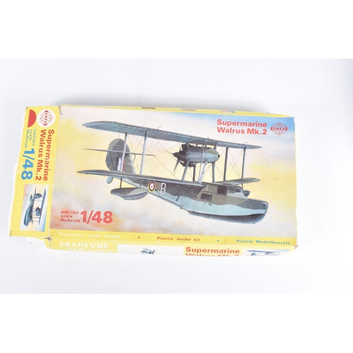 162 - SIX UNBUILT BOXED MODEL AIRCRAFT KITS, to include a SMER Supermarine Walrus Mk,2, kit no. OTK 101, i... 