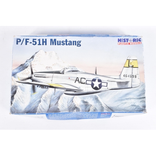 164 - SIX  UNBUILT BOXED MODEL KITS, to include a Historic PF-51H Mustang, 1:48 scale, kit no. 48-005, inc... 