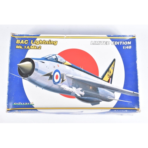 165 - FOUR EDUARD UNBUILT BOXED MODEL AIRCRAFT KITS, to include a 1:72 scale Fokker E.III, kit no. 7444, i... 