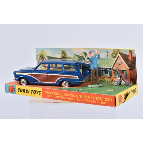 171 - TWO BOXED CORGI TOYS DIE-CAST VEHICLES, to include a Ford Consul Cortina Super Estate Car, numbered ... 