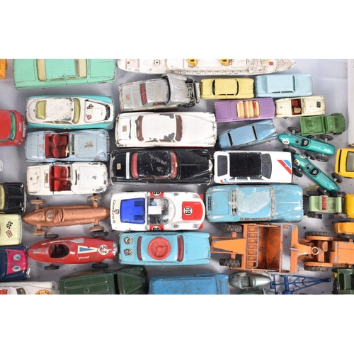 182 - A QUANTITY OF UNBOXED AND ASSORTED PLAYWORN DIECAST VEHICLES, to include a part complete Corgi Comme... 