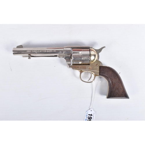 199 - A BOXED KOLSER REPLICA SINGLE ACTION COLT ARMY 45 REVOLVER, complete with six dummy shells, appears ... 