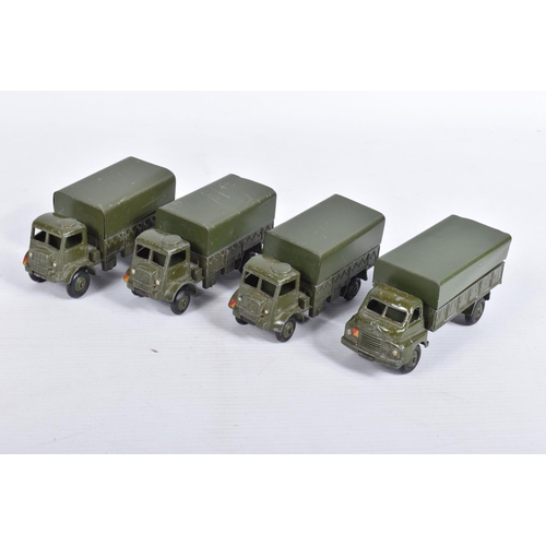 202 - A QUANTITY OF BOXED AND UNBOXED PLAYWORN DINKY TOYS MILITARY VEHICLES, to include boxed Austin Champ... 