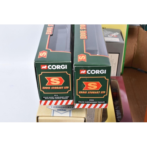 223 - A QUANTITY OF BOXED MODERN DIECAST BUS, COACH, TRAM ,TROLLEYBUS AND LORRY/TRUCK MODELS, Corgi OOC, i... 