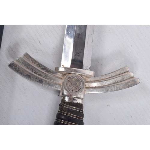 406 - A GERMAN LUFTWAFFE OFFICERS DRESS DAGGER, this has plated mounts, hanger, comes in a dark blue scabb... 