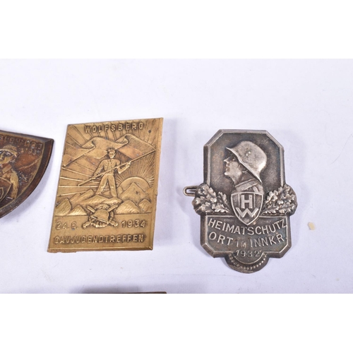 434 - A SELECTION OF EIGHT AUSTRIAN BADGES RELATING THE CHANCELLOR DOLFUSS, the badges are all metal and i... 