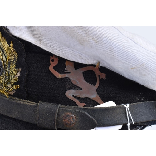 467 - A WWII ERA GERMAN KRIEGSMARINE  U-BOAT OFFICERS CAP, this cap features the soft bullion badge with t... 