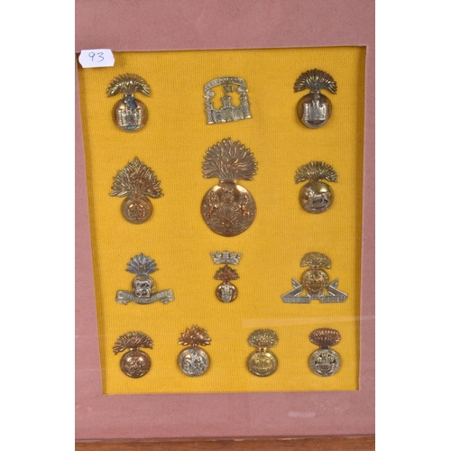 474 - NINE FRAMED AND GLAZED DISPLAYS OF MILITARY CAP BADGES, these are mainly Scottish, Welsh, Artillery ... 