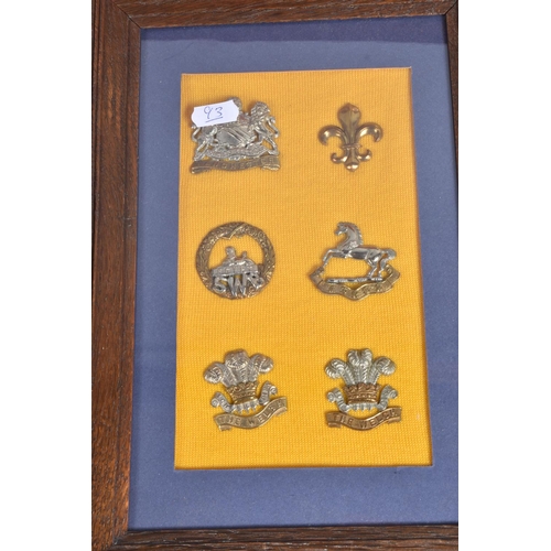 474 - NINE FRAMED AND GLAZED DISPLAYS OF MILITARY CAP BADGES, these are mainly Scottish, Welsh, Artillery ... 