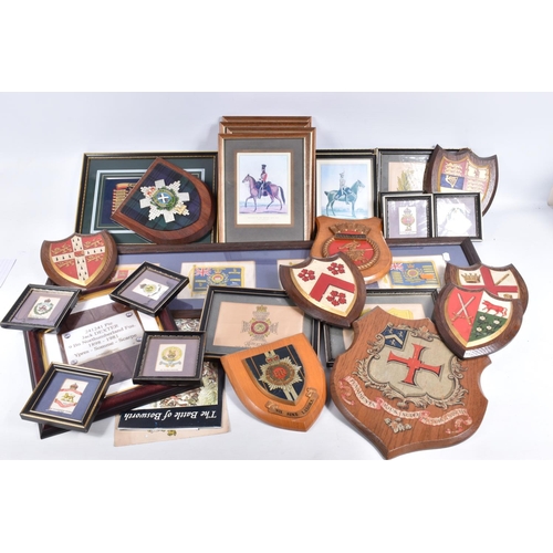 477 - A COLLECTION OF MILITARY RELATED ITEMS TO INCLUDE KENSINGTON SILKS, BDV cigarette silks, framed prin... 